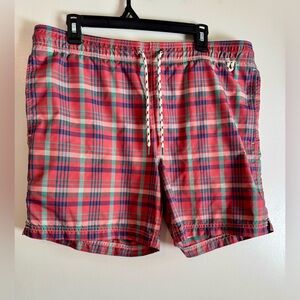Lands' End Men’s Plaid Swim Trunks Size Medium